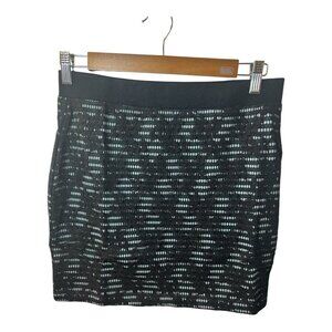 After Market Anthropologie Green Black Mini Skirt Lace Overlay Size Medium